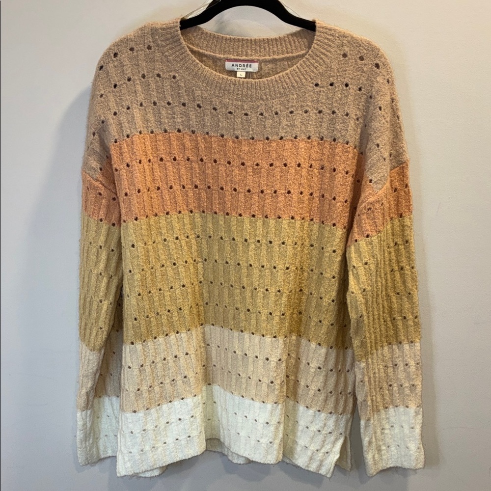 Andree by Unit Women's Multicolor Striped Sweater Size Large